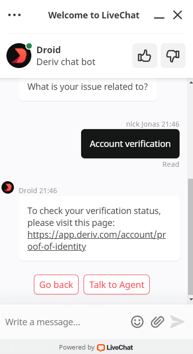 How to Contact Deriv Support