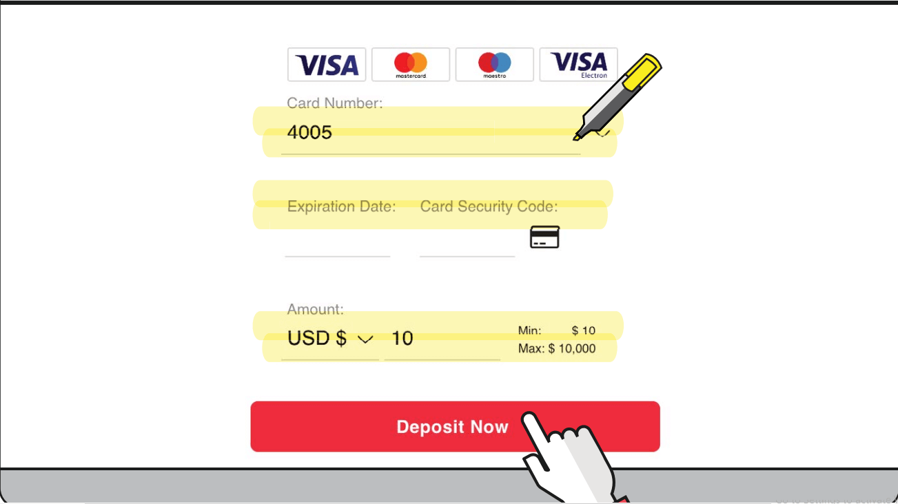 Sådan logger du ind og indbetaler penge i Deriv