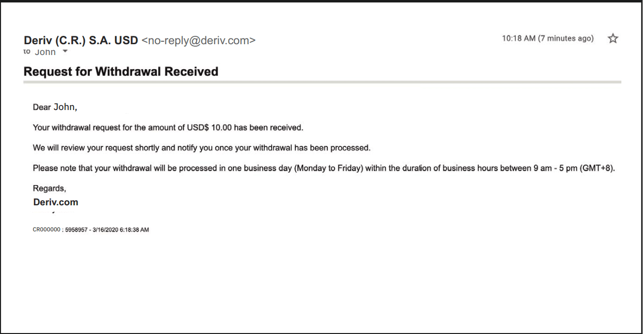 Me pehea te tango moni mai i a Deriv